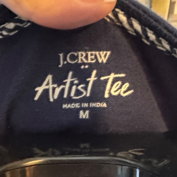 J. Crew Artist Tee in Navy and white stripes with dark gold buttons! - Picture 2 of 4